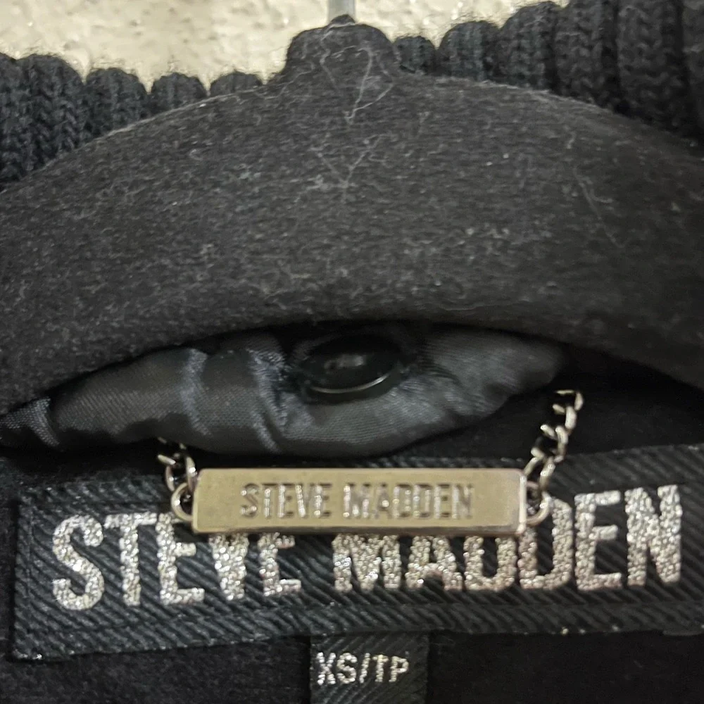 Steve Madden Black Pea Coat - Picture 2 of 3